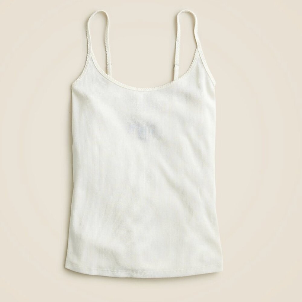 NWT JCREW Fine rib camisole in Ivory